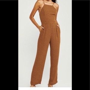 NWT Abercrombie Fitch brown polka dot jumpsuit size small P